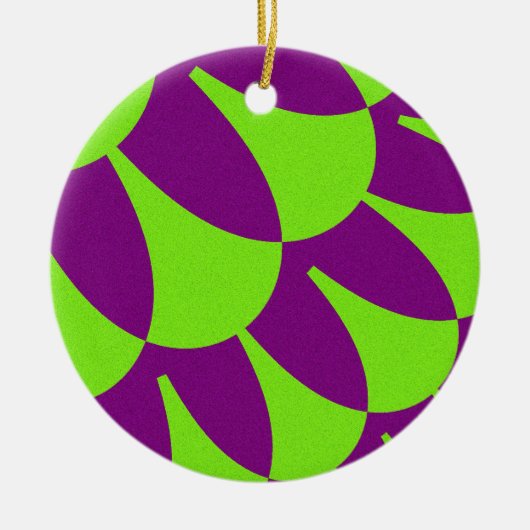 Grüne und Lila Skala Keramik Ornament (Vorne)