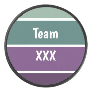 Grüne und Lila Streifen Eishockey Puck