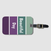 Grüne und Lila Streifen Gepäckanhänger (Vorderseite (Horizontal))