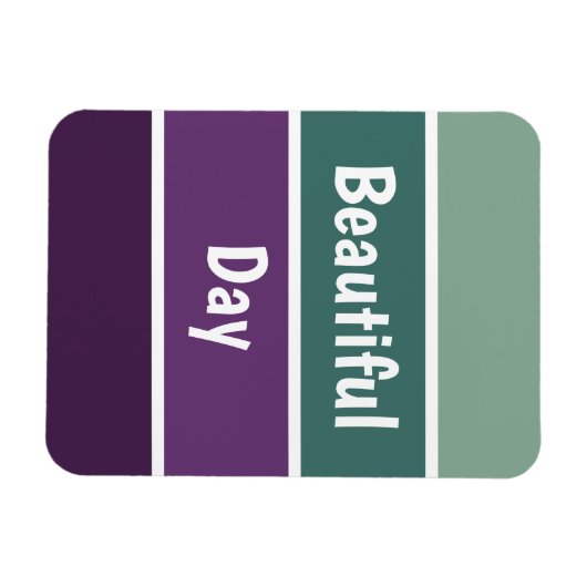 Grüne und Lila Streifen Magnet (Horizontal)