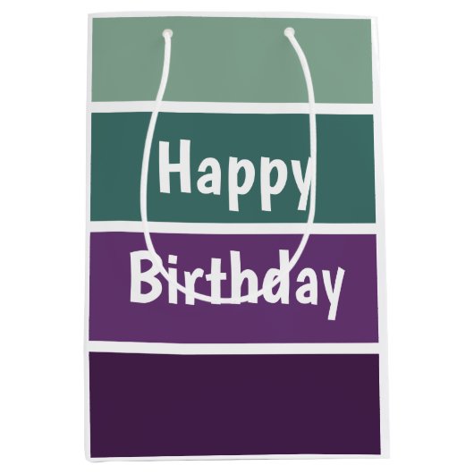 Grüne und Lila Streifen Mittlere Geschenktüte (Vorderseite)