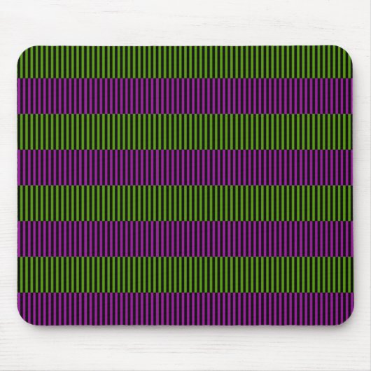 Grüne und Lila Streifen Mousepad (Vorne)