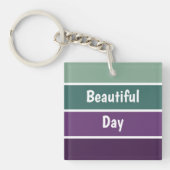 Grüne und Lila Streifen Schlüsselanhänger (Vorderseite)