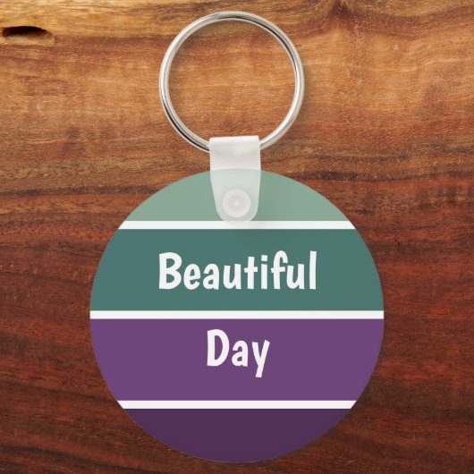 Grüne und Lila Streifen Schlüsselanhänger (Vorderseite)