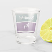 Grüne und Lila Streifen Schnapsglas (Rückseite)