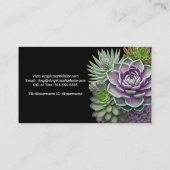 Grüne und Lila Sukkulturen Gartengarten Pflanze Visitenkarte (Rückseite)