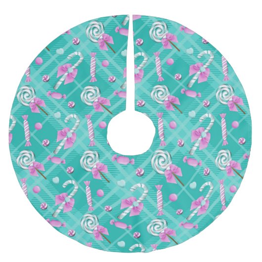 GRÜNE UND LILA URLAUB LOLLIPOPS & CANDY POLYESTER WEIHNACHTSBAUMDECKE (Vorderseite)