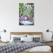 Grüne und Lila Waldlandschaft Digitale Kunst Leinwanddruck (Insitu (Schlafzimmer))