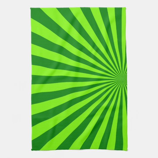 Grüne und Limone Funky Strip Abstrakte Kunst Handtuch (Vertikal)