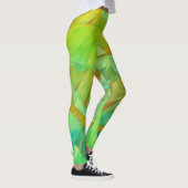 Grüne und Limone Künstlerische Leggings (Rechts)