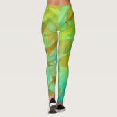Grüne und Limone Künstlerische Leggings (Rückseite)