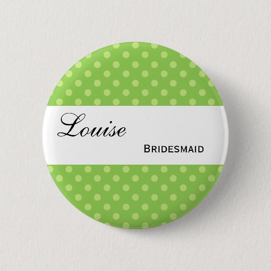 Grüne und Limone Polka-Punkte, die Sammlung Button (Vorderseite)