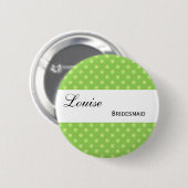 Grüne und Limone Polka-Punkte, die Sammlung Button (Vorne & Hinten)