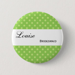 Grüne und Limone Polka-Punkte, die Sammlung Button