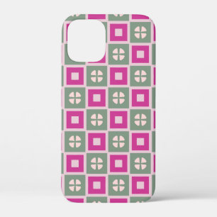 Grüne und magentafarbene kastenförmige Blumenblüte Case-Mate iPhone Hülle