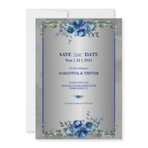 Grüne und metallische Goldblüten: Save the Date