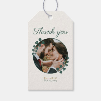 Grüne und Monogramm Hochzeit Geschenkanhänger