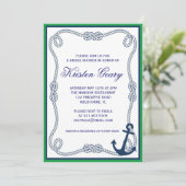 GRÜNE UND NAVANISCHE EINLAGE EINLADUNG (Stehend Vorderseite)