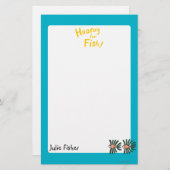 Grüne und orange Doppelflossen-Fische Briefpapier (Vorne/Hinten)