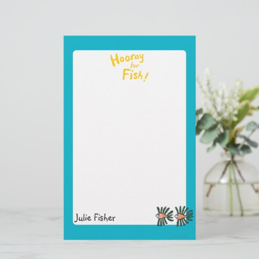 Grüne und orange Doppelflossen-Fische Briefpapier (Stehend Vorderseite)