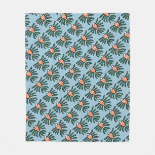 Grüne und orange Doppelflossen-Fische Fleecedecke