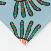 Grüne und orange Doppelflossen-Fische Fleecedecke (Ecke)