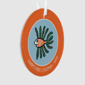 Grüne und orange Doppelflossen-Fische Ornament (Vorderseite)