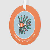 Grüne und orange Doppelflossen-Fische Ornament (Vorderseite)