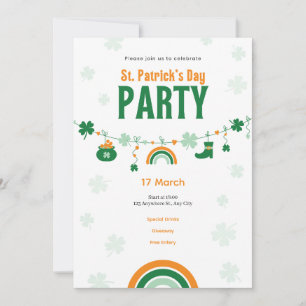 Grüne und orange Einladung zur St. Patrick’s Day P