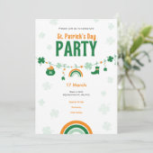 Grüne und orange Einladung zur St. Patrick’s Day P (Stehend Vorderseite)