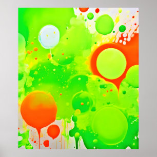 Grüne und orange Farbtöne Poster