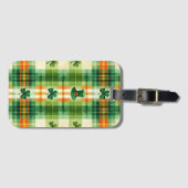 GRÜNE UND ORANGE IRISH KARIERTE PATTER GEPÄCKANHÄNGER (Vorderseite (Horizontal))