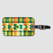GRÜNE UND ORANGE IRISH KARIERTE PATTER GEPÄCKANHÄNGER (Vorderseite (Horizontal))