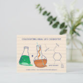 Grüne und Orange Save the Date Chemie Postkarten (Stehend Vorderseite)