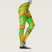 Grüne und orange Spirale Leggings (Rechts)