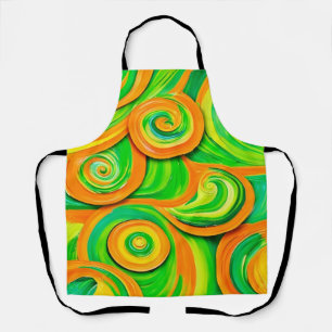 Grüne und orange Spirale Schürze