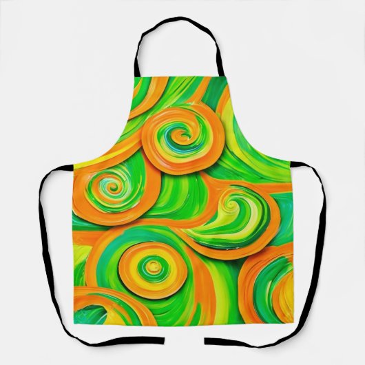 Grüne und orange Spirale Schürze (Vorderseite)