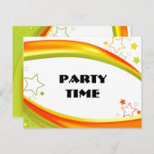 Grüne und orange Sterne Einladung (Vorne/Hinten)