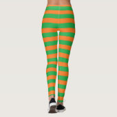 Grüne und orange Streifen Leggings (Rückseite)