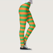 Grüne und orange Streifen Leggings (Rechts)