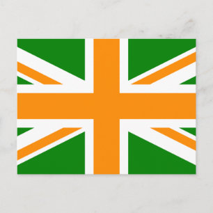 Grüne und orange Union Jack Postkarte
