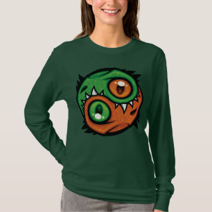 Grüne und orange Yin-Yang-Drachen T-Shirt