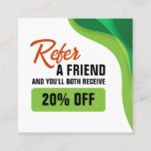 Grüne und orangefarbene Rasenpflege Landscaping & Empfehlungskarte (Vorderseite)