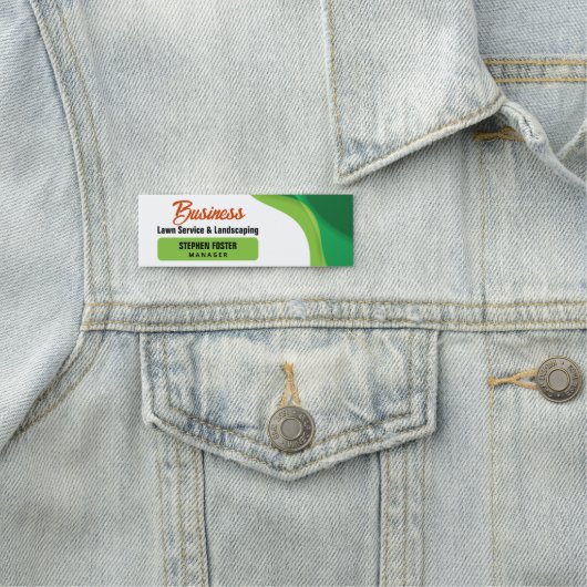 Grüne und orangefarbene Rasenpflege Landscaping &  Namensschild (Beispiel)