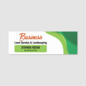 Grüne und orangefarbene Rasenpflege Landscaping & Namensschild (Vorderseite)