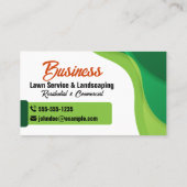 Grüne und orangefarbene Rasenpflege Landscaping &  Terminkarte (Rückseite)