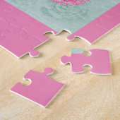 Grüne und rosa antike Teetasse und Rosen Puzzle (Seite)