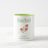 Grüne und rosa Blume Mama Zweifarbige Tasse (Mittel)