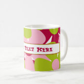 Grüne und rosa Blumen-Tasse Kaffeetasse (VorderseiteRechts)
