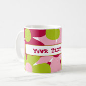 Grüne und rosa Blumen-Tasse Kaffeetasse (Vorderseite Links)